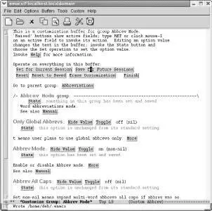 Emacs tells you that it wrote the emacs file Next to the Abbrev Mode group it - фото 191