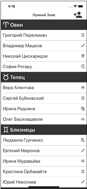 Рис 5Мобильное приложение Лунный Знак с коллекцией записей Использование - фото 5