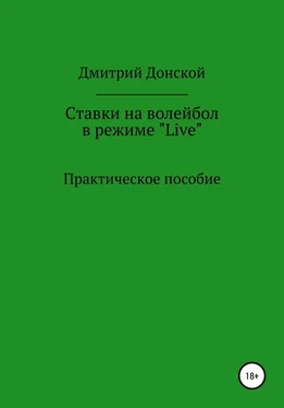 Дмитрий Донской Ставки на волейбол в режиме «Live». Как на этом заработать? Практическое пособие обложка книги