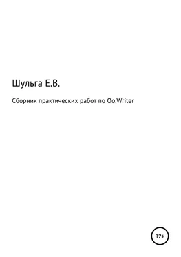 Елена Шульга Сборник практических работ по Oo.Writer обложка книги