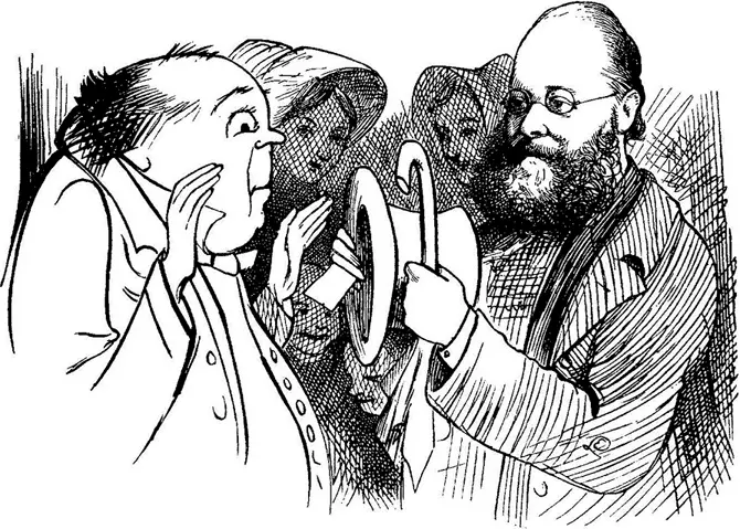 Lear showing a doubting stranger his name on his hat to prove that Edward Lear - фото 1