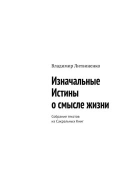 Владимир Литвиненко Изначальные Истины о смысле жизни. Собрание текстов из Сакральных Книг обложка книги