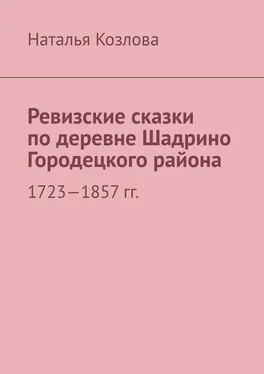 Наталья Козлова Ревизские сказки по деревне Шадрино Городецкого района. 1723-1857 гг. обложка книги