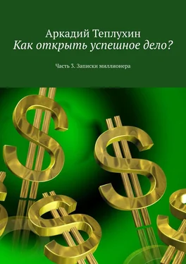 Аркадий Теплухин Как открыть успешное дело? Часть 3. Записки миллионера обложка книги