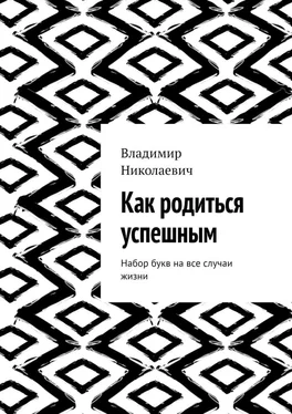 Владимир Николаевич Как родиться успешным. Набор букв на все случаи жизни обложка книги