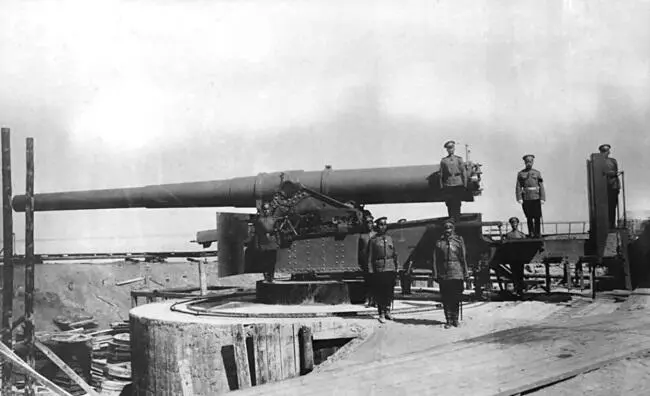 254мм пушка на форту Риф В 1934 г на форту Риф была сформирована батарея - фото 6