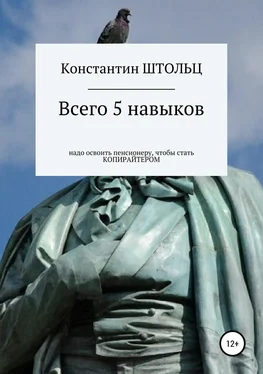 Константин Штольц Всего 5 навыков надо освоить пенсионеру, чтобы уже этим летом стать копирайтером обложка книги