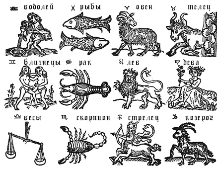 Деревянная гравюра с изображением двенадцати зодиакальных созвездий которые - фото 10