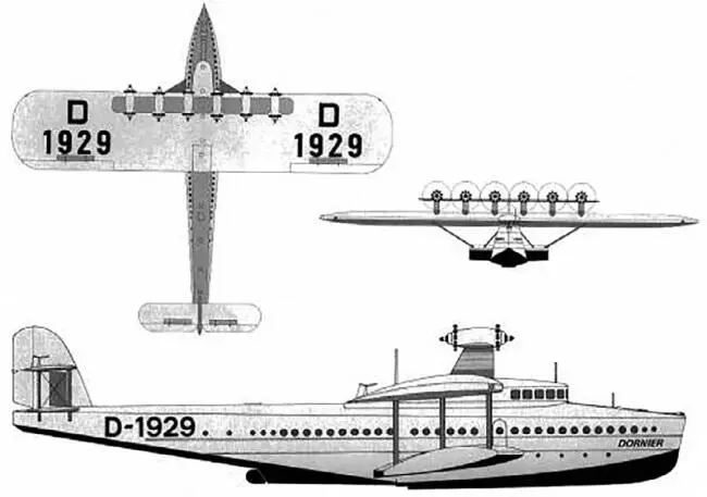 Общий вид летающей яхты Дорнье Do X Конструктор разрабатывал свой эпохальный - фото 2