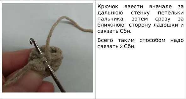 3 Сбн за дальнюю стенку пальца и ближнюю стенку ладошки 7 Сбн по ладошке 10 - фото 18