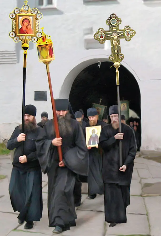 Крестный ход Монаху дают новое имя в знак отречения от прошлой мирской жизни - фото 7