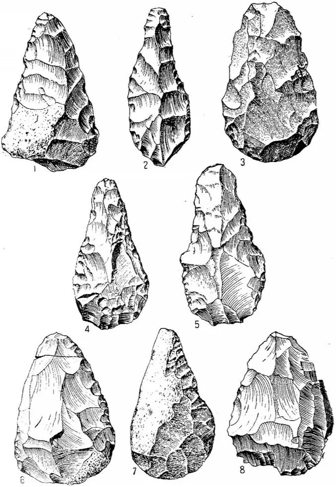 Различные формы ручных рубил обнаруженных 1 в Англии 2 во Франции 3 - фото 1