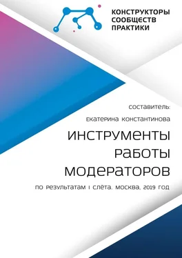 Екатерина Константинова Инструменты работы модераторов. По результатам I слёта обложка книги