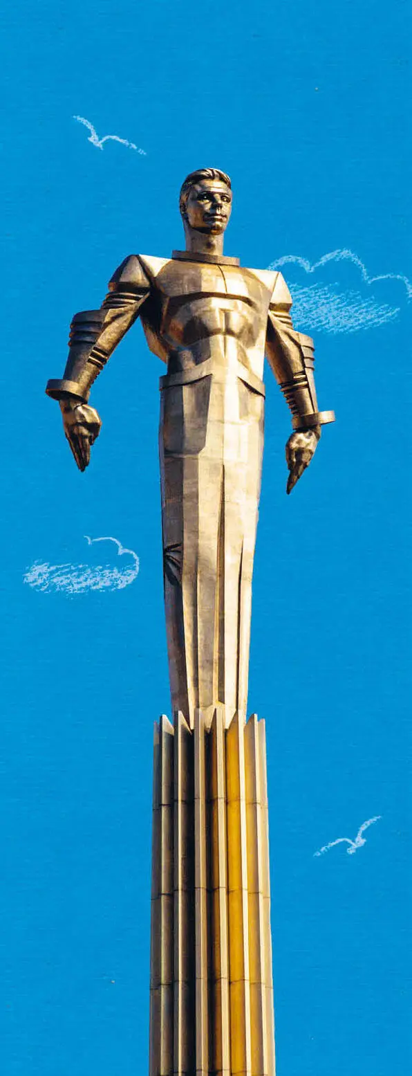 Памятник первому космонавту ЮА Гагарину в Москве на площади Гагарина - фото 78