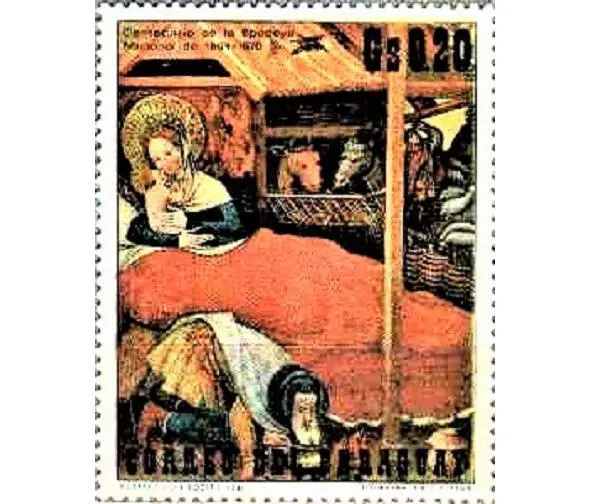 Божае Нараджэньне на марцы пошты Парагваю з 1971 г з выявай карціны Конрада - фото 52