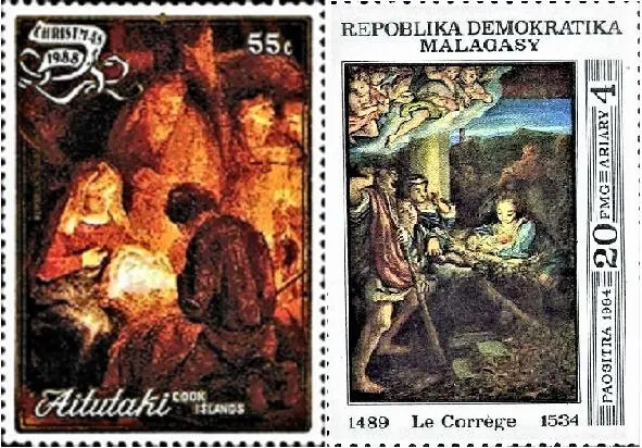 Пастухі першыя наведвальнікі Ісуса на марках Мадагаскара 1984 г і Ауцітакі - фото 59