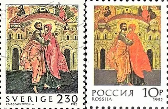 У 1992 годзе пошты Швецыі і Расіі ажыцьцявілі сумесны выпуск марак з - фото 9