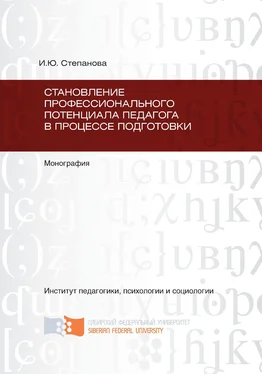 Инга Степанова Становление профессионального потенциала педагога в процессе подготовки обложка книги