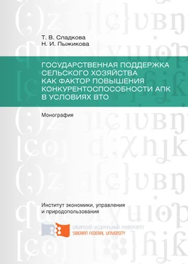 Наталья Пыжикова Государственная поддержка сельского хозяйства как фактор повышения конкурентоспособности АПК в условиях ВТО обложка книги