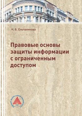 Наталья Ельчанинова Правовые основы защиты информации с ограниченным доступом обложка книги
