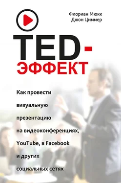 Флориан Мюкк TED-эффект. Как провести визуальную презентацию на видеоконференциях, YouTube, в Facebook и других социальных сетях обложка книги