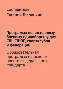 Евгений Головихин Программа по восточному боевому единоборству для СШ, СШОР, спортклубов и федераций обложка книги