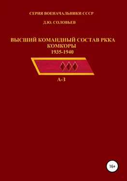 Денис Соловьев Высший командный состав РККА. Комкоры 1935-1940 гг. обложка книги