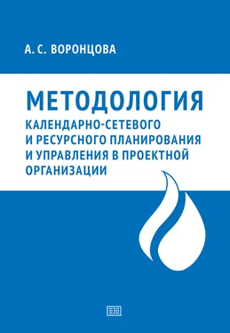 Анна Воронцова Методология календарно-сетевого и ресурсного планирования и управления в проектной организации обложка книги