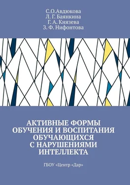 С. Авдюкова Активные формы обучения и воспитания обучающихся с нарушениями интеллекта. ГБОУ «Центр „Дар“ обложка книги