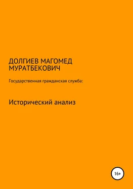Магомед Долгиев Государственная гражданская служба: исторический анализ обложка книги