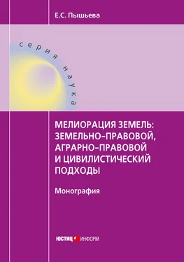 Елена Пышьева Мелиорация земель: земельно-правовой, аграрно-правовой и цивилистический подходы