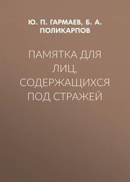 Борис Поликарпов Памятка для лиц, содержащихся под стражей обложка книги