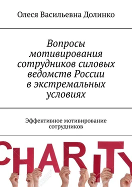 Олеся Долинко Вопросы мотивирования сотрудников силовых ведомств России в экстремальных условиях. Эффективное мотивирование сотрудников обложка книги