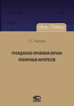 Татьяна Яценко Гражданско-правовая защита публичных интересов обложка книги