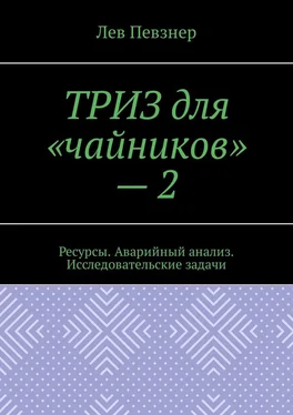 Лев Певзнер ТРИЗ для «чайников» – 2. Ресурсы. Аварийный анализ. Исследовательские задачи обложка книги