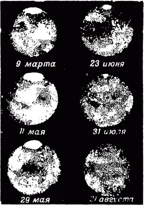 Рис 9 Сезонные изменения на Марсе как они видны в телескоп Естественно - фото 11