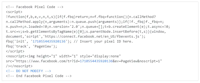 Рис 7 Код пикселя Facebook Код ретаргетинга Вконтакте Рис 8 Код - фото 7