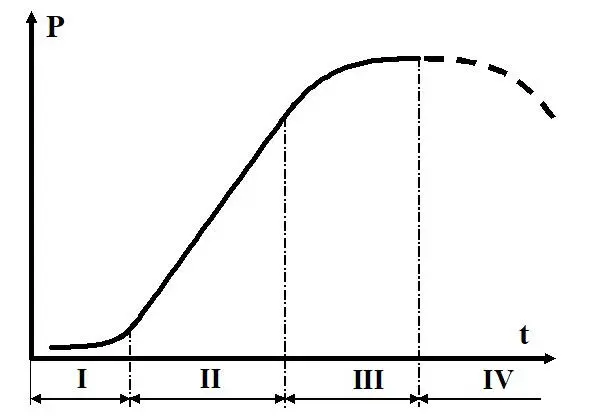 Рис 1 Sобразная кривая роста Где P параметр системы t время В начале - фото 1