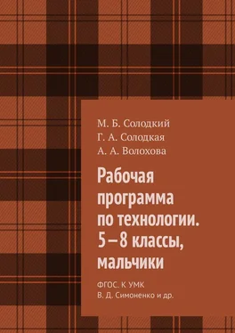 Г. Солодкая Рабочая программа по технологии. 5—8 классы, мальчики. ФГОС. К УМК В. Д. Симоненко и др. обложка книги