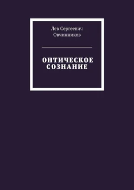 Лев Овчинников Онтическое сознание обложка книги