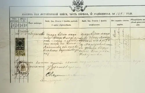 Выписка из метрической книги за 1895 год 15 октября г Ейск о рождении и - фото 53