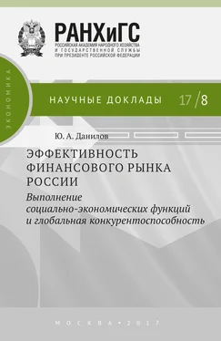 Юрий Данилов Эффективность финансового рынка России. Выполнение социально-экономических функций и глобальная конкурентоспособность обложка книги