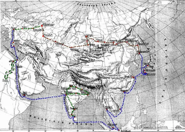 Карта Восточное путешествие наследника Николая Николая в течение всего - фото 6