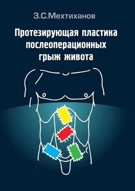 Зубаир Мехтиханов Протезирующая пластика послеоперационных грыж живота обложка книги