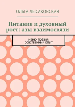 Ольга Лысаковская Питание и духовный рост: азы взаимосвязи. Меню. Поэзия. Собственный опыт обложка книги