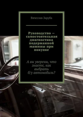 Вячеслав Заруба Руководство – самостоятельная диагностика подержанной машины при покупке. А вы уверены, что знаете, как выбрать б/у автомобиль? обложка книги