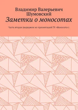 Владимир Шумовский Заметки о моносотах. Часть вторая (выдержки из презентаций ГК «Моносота») обложка книги