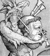 Шоен Эрхард Антихрист и его чертушка Дьявол с волынкой 1535 г Франц - фото 19
