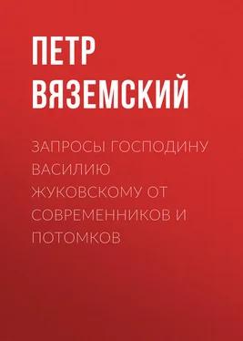 Петр Вяземский Запросы господину Василию Жуковскому от современников и потомков обложка книги