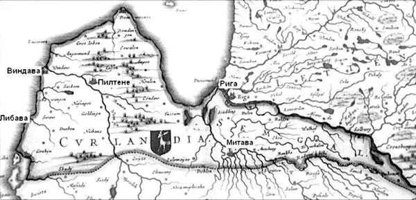 Старинная карта Курляндии В Российской империи Митава ныне Елгава столица - фото 2
